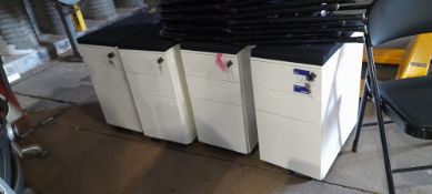 4x 3 draw mobile pedestal unit with padded top and key