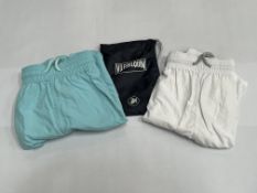 2 x Pairs of Vilebrequin board shorts (Light Blue and White) - size XXXL