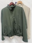 2 x Italian windbreaker jackets (Light Beige and Green)