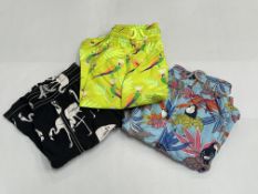 3 x Pairs of Vilebrequin board shorts - bird themed