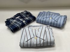 3 x pairs of Derek Rose pyjama's (Blue Striped) - size XXL