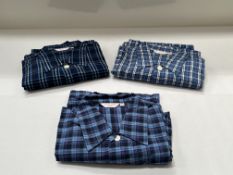 3 x pairs of Derek Rose pyjama's (Blue plaid) - size XXL