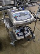 2x Linx Model 7900 Inkjet Coder/Printers c/w stainless steel 2 tier trolley