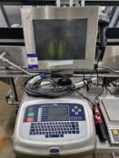 Linx Model 7300 Inkjet Coder/Printer and Sartorius digital scale c/w stainless steel stand