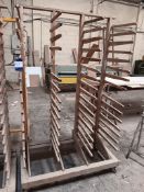 2 x Mobile wooden drying racks