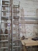 1 x 9 tread and 1 x 10 tread aluminium ladders