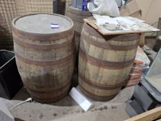 4 x wooden barrels