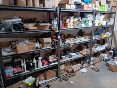 3 bays of racking including contents and remaining contents of room to include large quantity of