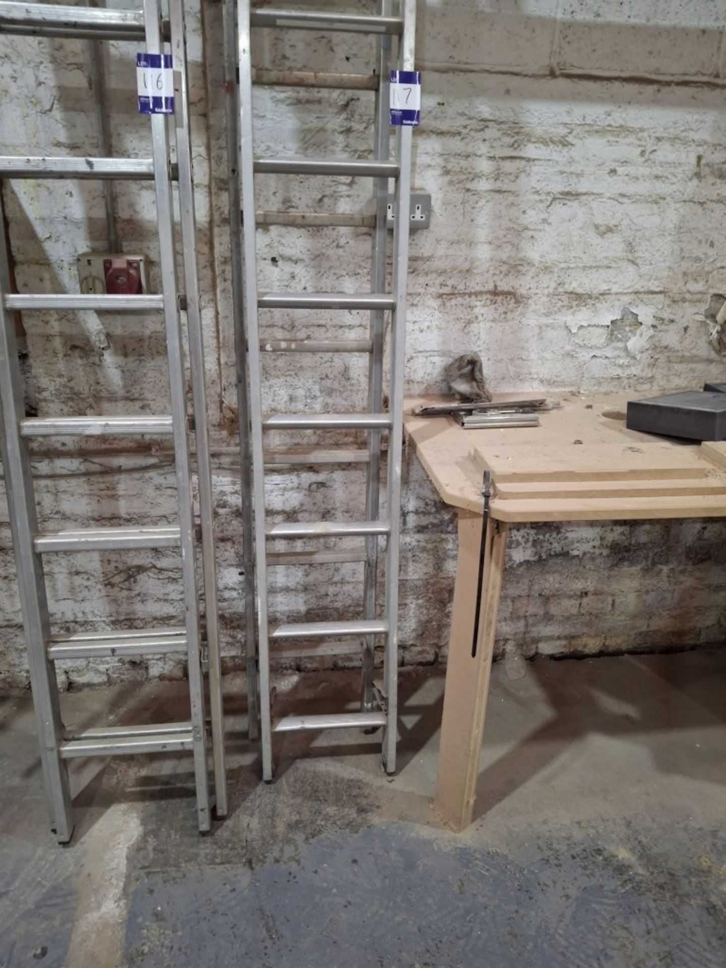 1 x 9 tread and 1 x 10 tread aluminium ladders - Image 2 of 3