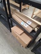Box Containing Various Speaker Spares and 6 x 80cm Speaker Poles