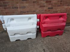 Plastic red and white barriers. 10 x White and 10x Red.