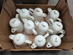 10 X White teapot