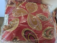 6 X pairs of red patterned curtains.