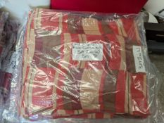 4 X pairs of red patterned curtains.