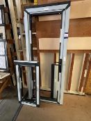 New aluminium door and frame, 2030 x 810, and a new window frame to match, 1040 x 510, all unglazed