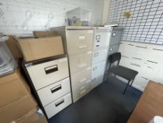 3 x 4 drawer steel filing cabinets and one 3 drawer cabinet