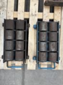 Pair of 8 Wheeled Machine Moving Skates