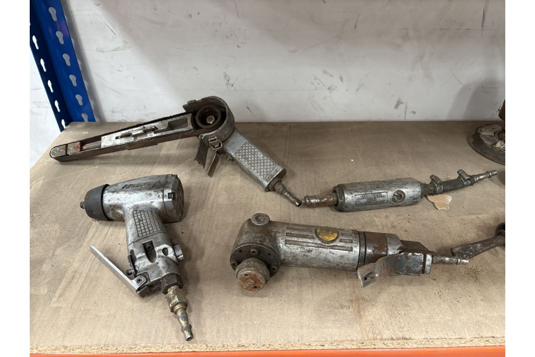Shelf of Pneumatic Hand Tools including Bluepoint Ratchet Gun - Image 1 of 4