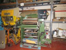 CMF 2 colour inline printer, part overhauled, 840mm with Steel roll stand and rollers