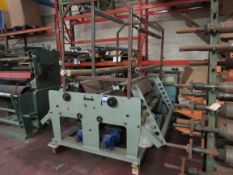 Afex double winder, part refurbished, 1300mm max roll width and 1900mm overall machine width