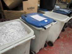 Large quantity of assorted polythene resin to wheelie bins