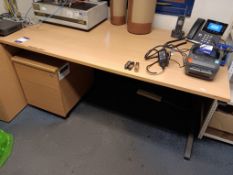 Desk, 2 pedestals and 2 drawer filing cabinet