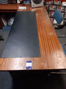 Directors double pedestal desk with leather inlay