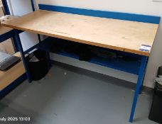 Metal Framed Timber Topped Workbench (Approx. 1500 x 620)