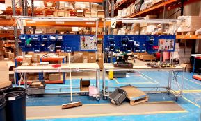 2 x Mobile production benches with lighting