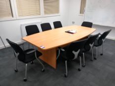 Boardroom table with 8 x mobile chairs