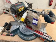 Bosch GCM 10 SD Professional 110V Portable Cross-Cut Mitre Saw & Spares on wooden Wall Shelf