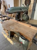 Wadkin Bursgreen Cross Cut Saw with Infeed and Outfeed Roller Conveyors.