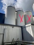 MGT 100,000 SS Jacketed Cream Silo - Conical bottom , agitation, 4mtr x 11/12 mtr