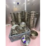 77x Stainless Steel Lidded Buckets