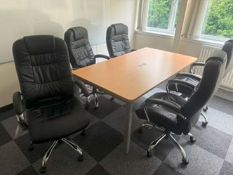 Meeting Table and 5x High Back Faux Leather Chairs.