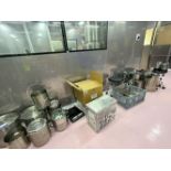 Qty of Stainless Steel Cookware, Preethi Food Prep Blender, 3x Hot Water Urns Etc