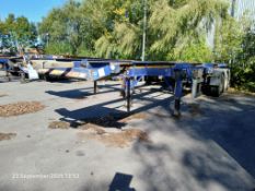 Dennison tri axle sliding skeletal trailer, Type F