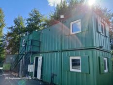 Pair of Office Site Containers with Staircase (Furniture included) (Please note, full RAMS to be