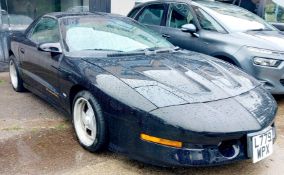 Pontiac Trans AM, Registration L779 WPX. Mileage: 64,212. MOT: Expired. V8 T-Bar auto (requires gear
