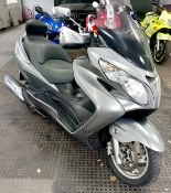 Suzi Burgman 400, 2012 – Registration PE12 LCC, Mileage at last MOT: 10,000, MOT: Expired. Heated
