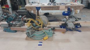 Lot comprising Elektra Beckum KGS255 mitre saw (single phase), Hitachi C10FCA mitre saw (single