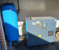 Atlas Copco G11FF packaged air compressor, Serial Number ITJ556721, Year of Manufacture 2021,