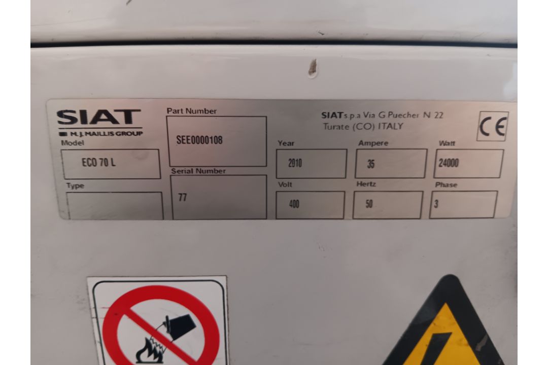 Siat ECO 70L Shrink Tunnel, 24000W, 2010, Serial Number SEE0000108 - Image 6 of 9