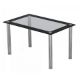 DTBL013 dining table clear glass with black edge stainless steel tube legs - Image 1 of 2