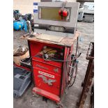 MOT gas analyser testing station with Snap-on storage unit