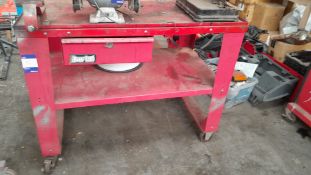 Clarke mobile workstation with single locable drawer & vice