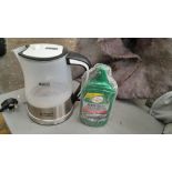 Russell Hobbs kettle and bottle of Turtle Wax poli