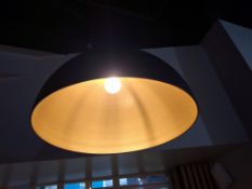 3 black and gold dome shades, excluding light fittings