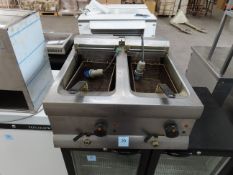 A Lincat Twin S/Steel Counter Top Fryer