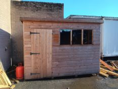 Wooden and glazed pitched roof garden shed 3230mm(w) x 2000mm(d) x 2330mm(h)